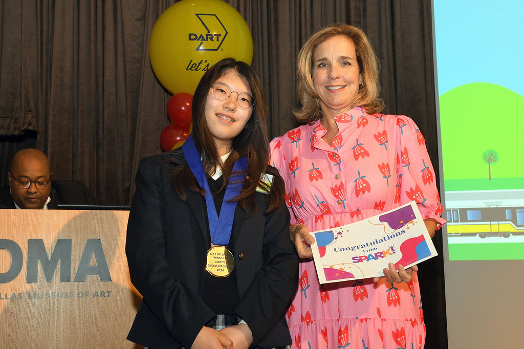 Seoyun Lee receiving Congratulations from Spark! at the Dallas Museum of Art